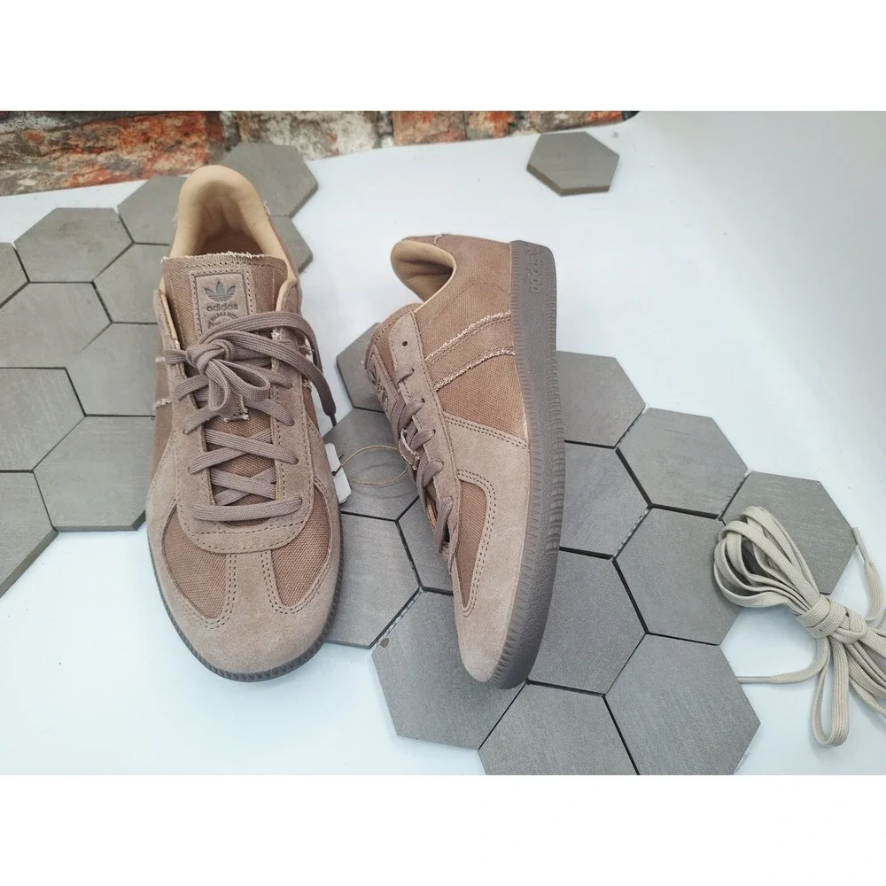 Adidas BW Army Grey Brown Canvas Leather Lined Men's 8 GAT Sneaker Minimal Taupe